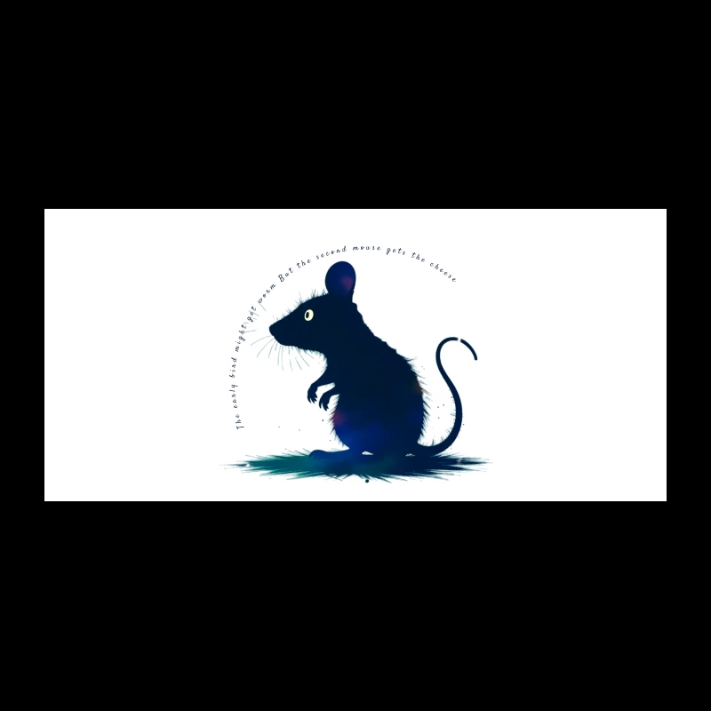 Dark Blue Mouse Silhouette Digital Illustration Coffee Mug