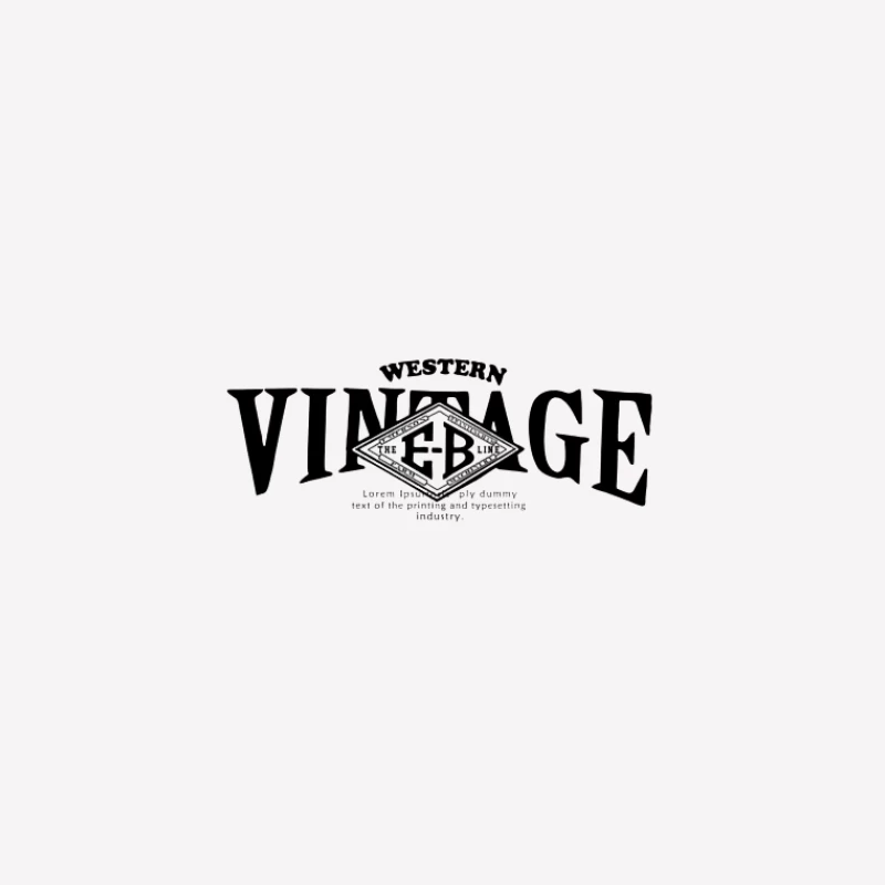 Western Vintage Typografie Design Damen T-Shirt