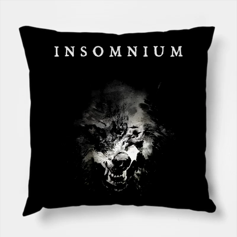 Insomnium Wolf Throw Pillow