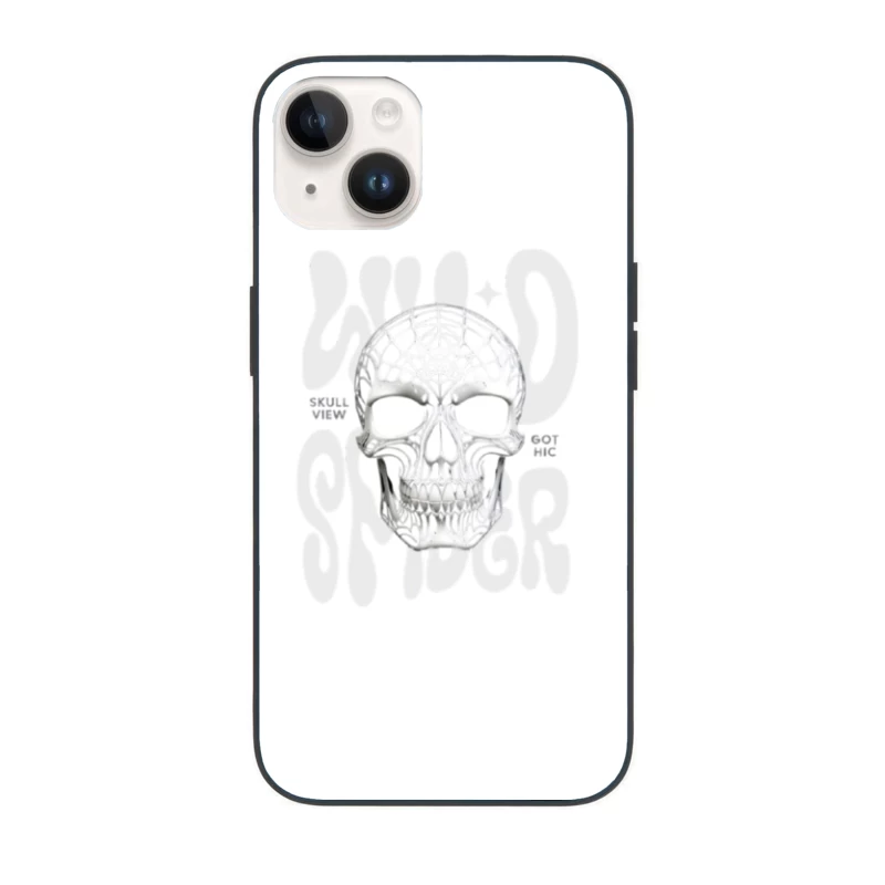 Gothic Anatomical Skull Sketch Illustration iPhone Case