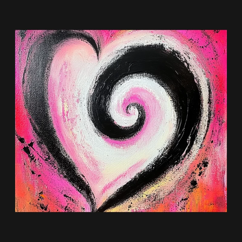 Vibrant Abstract Heart Swirl Painting Mouse Pad
