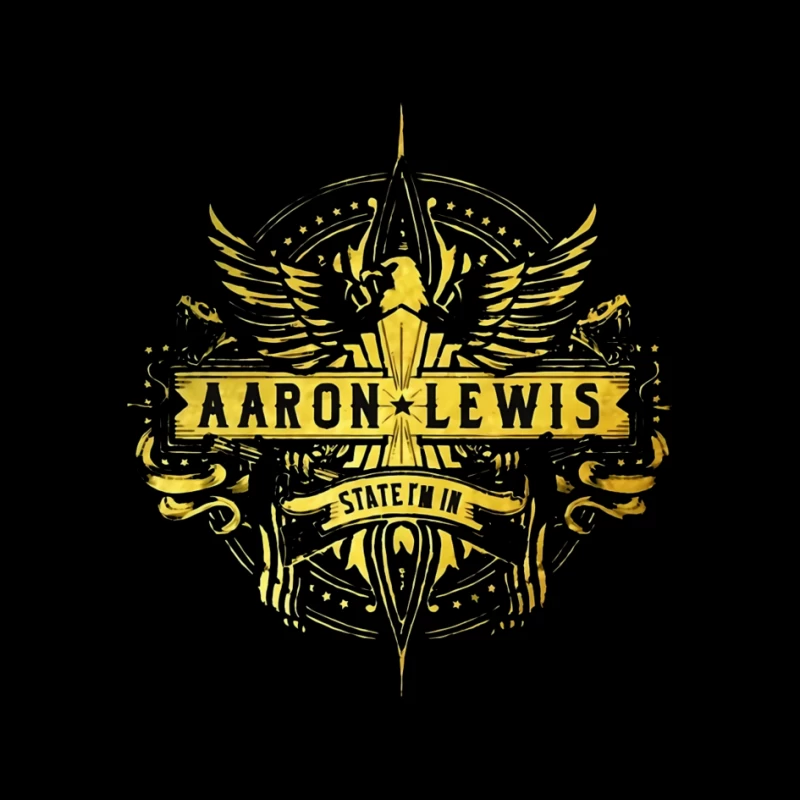 Aaron Lewis State I'm In - Golden Wings Logo Design Pin