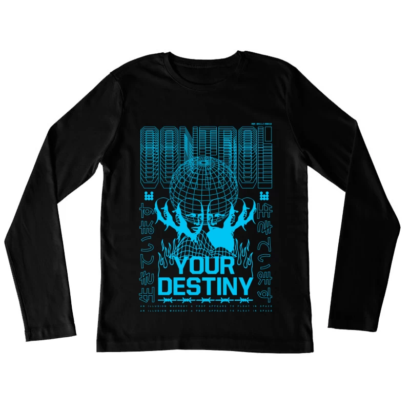 Kontrolliere dein Schicksal mit futuristischem Design Damen Langarm T-Shirt