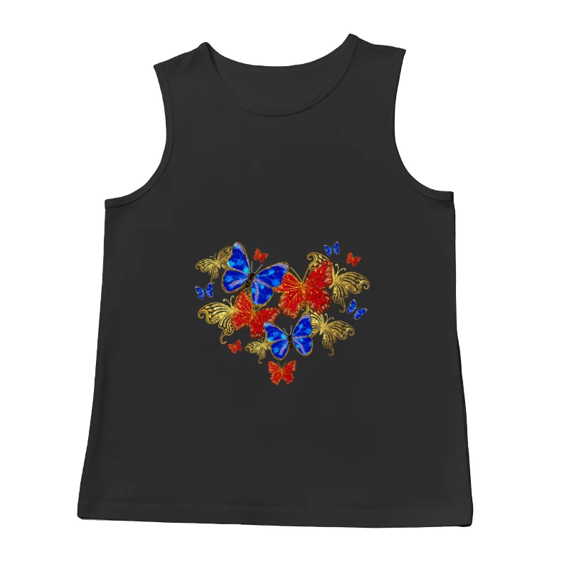 Bunte Schmetterlinge in Herzform Herren Tanktops
