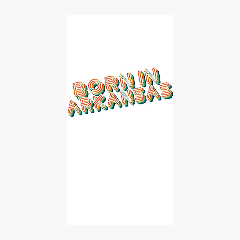 Born In Arkansas - 80_s Retro Style Typographic Design iPhone Case