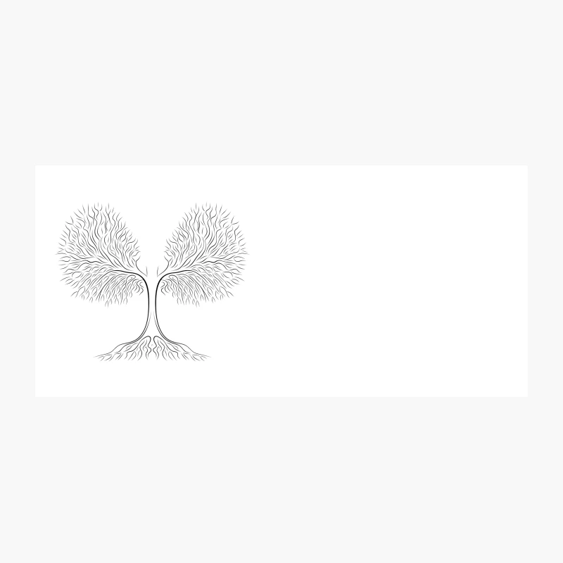 Symmetrical Tree Illustration with Intricate Branches and Roots Coffee Mug