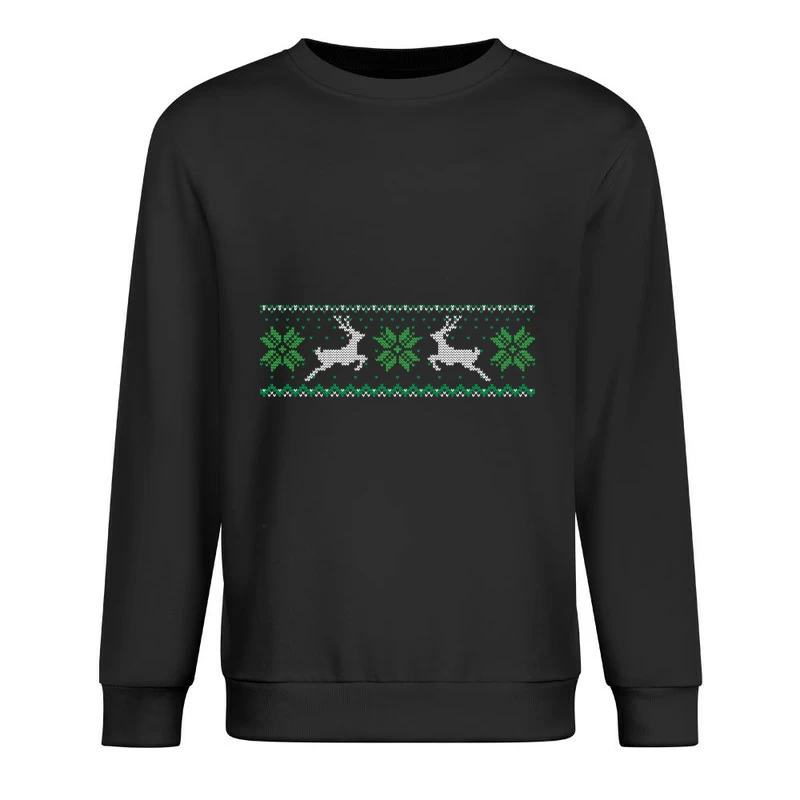 Motif de Noël avec cerfs et flocons Homme Sweat-shirt à enfiler