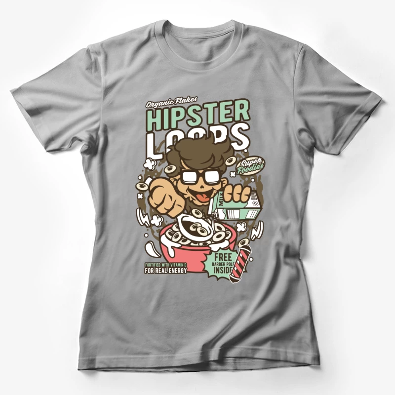 Céréales Hipster Loops amusantes Femme T-Shirt