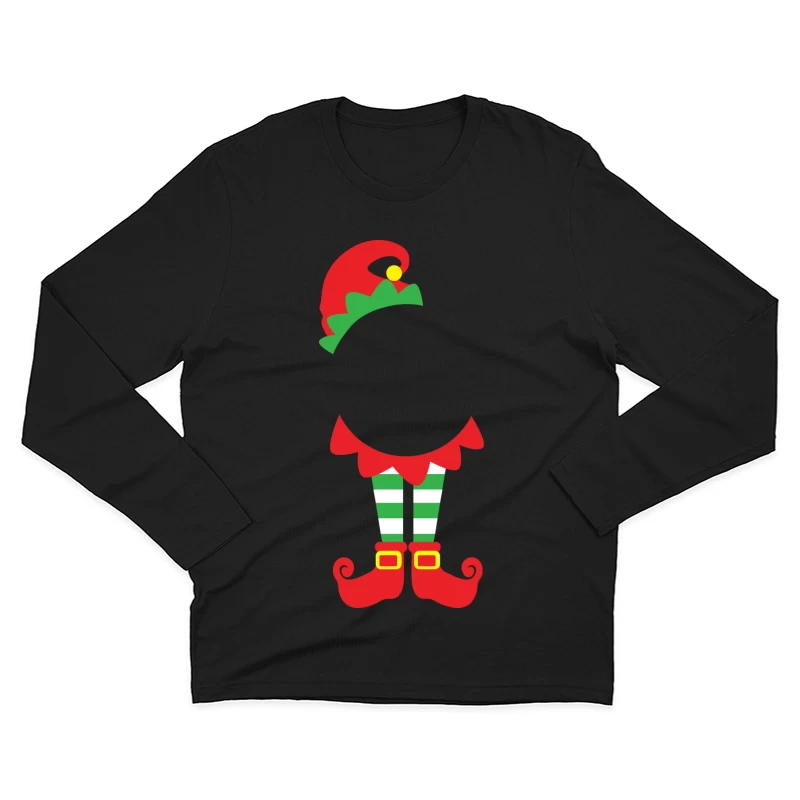 Déguisement d'elfe de Noël coloré Homme Manches Longues T-Shirt