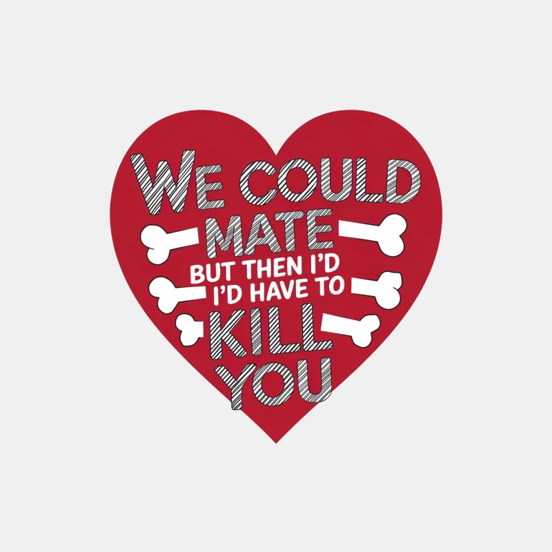 Sarcastic Valentine's Heart with Dark Humor Bone Illustration Male Tank Top