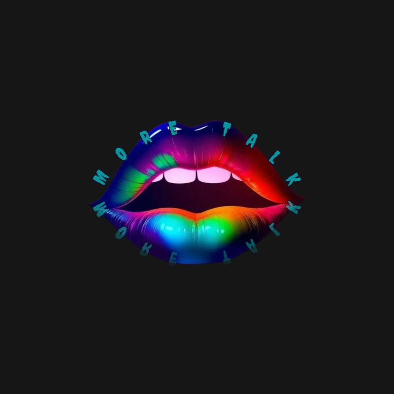 Rainbow Pierced Lips Pop Art Design Mouse Pad