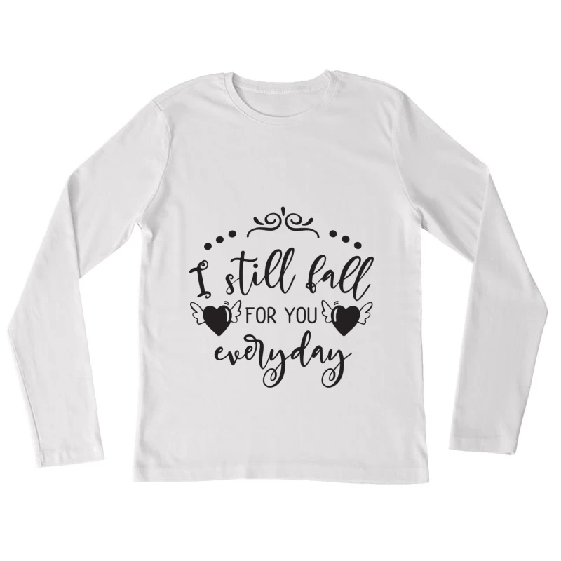 Citation Romantique Noire Femme Manches Longues T-Shirt