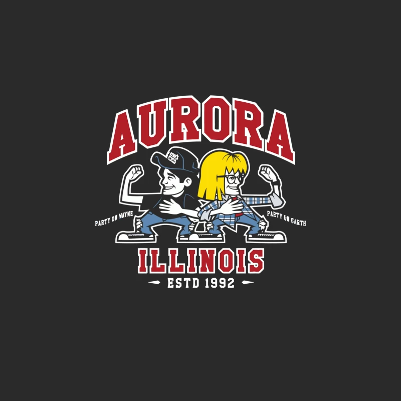 Aurora Illinois Ice Skating Mascot Logo Baseball Cap