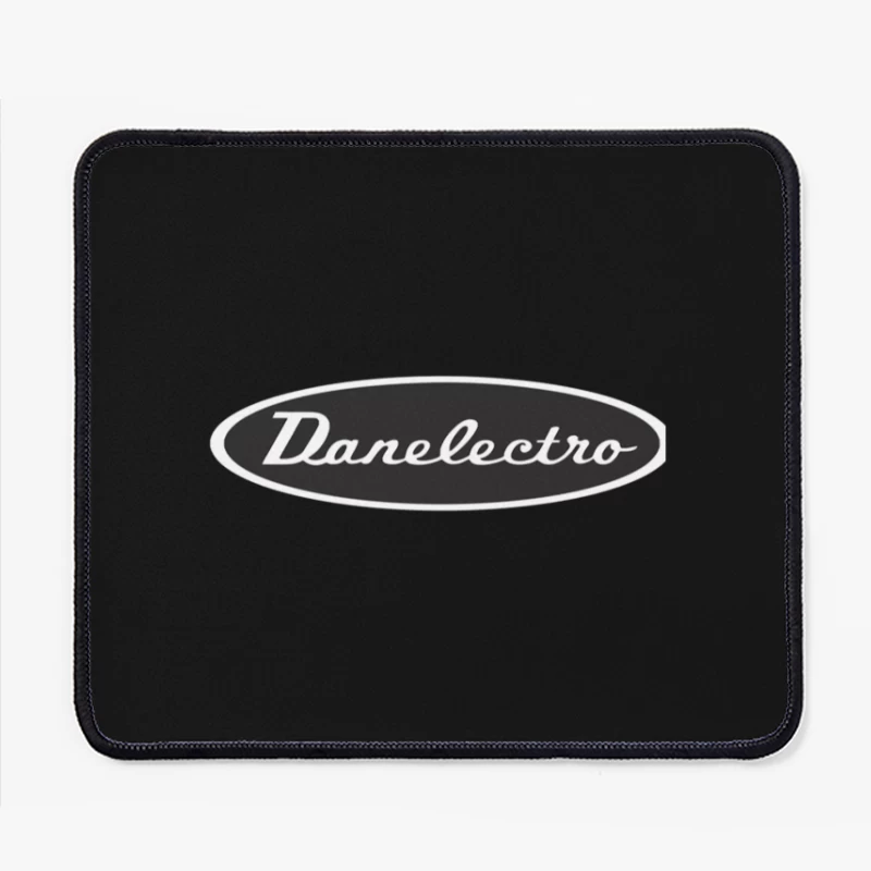 Vintage Danelectro Musical Equipment Logo in Black and White Mouse Pad