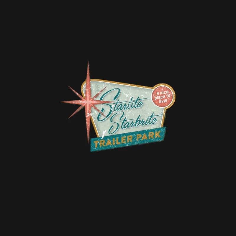 Vintage Starlite Starbrite Trailer Park Sign: Retro Americana Roadside Attraction Desk Mat