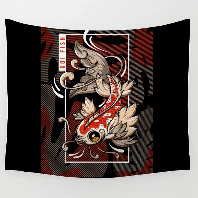 Koi Fish Art with a Contemporary Edge Tapestry