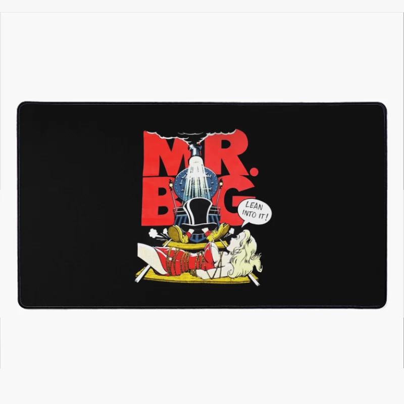 Vintage "Mr. Big" Bathroom Advertisement with Comic-Style Shower Illustration Desk Mat