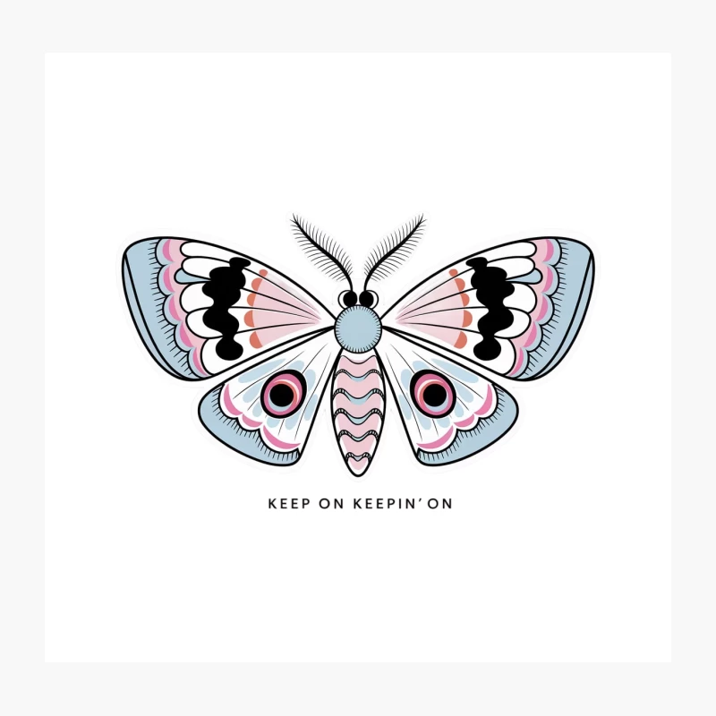 Pastel Butterfly Illustration with Motivational Message Throw Pillow
