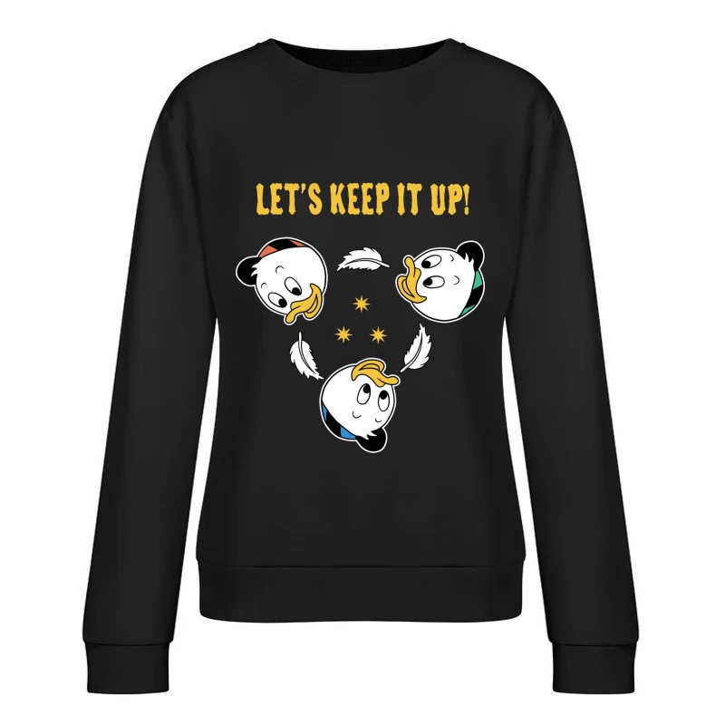 Motivationsdesign mit Zeichentrickfiguren Damen Pullover Sweatshirt