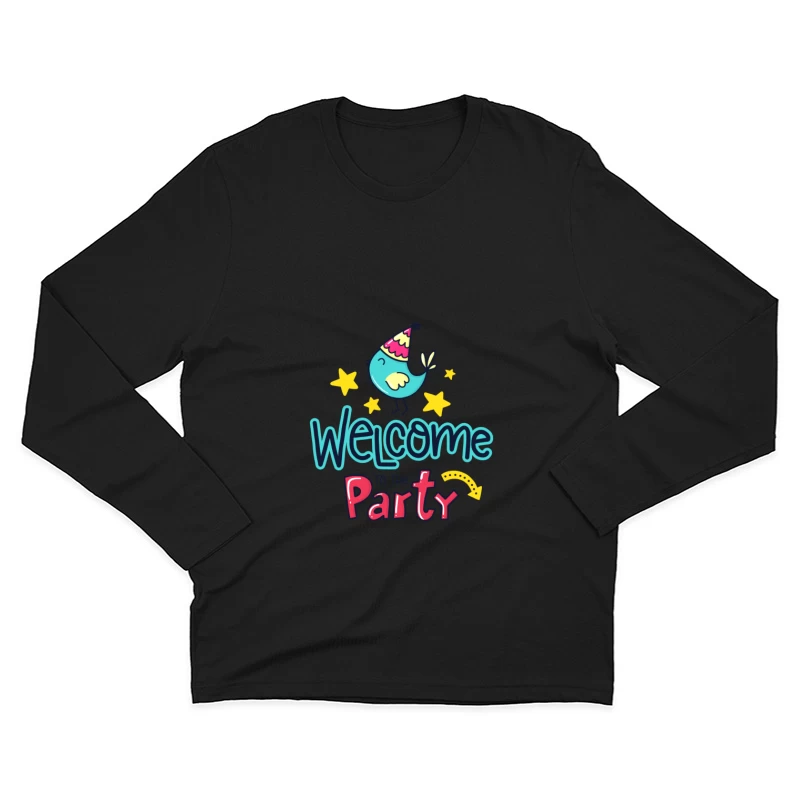 Bienvenue à la fête avec un oiseau joyeux Homme Manches Longues T-Shirt