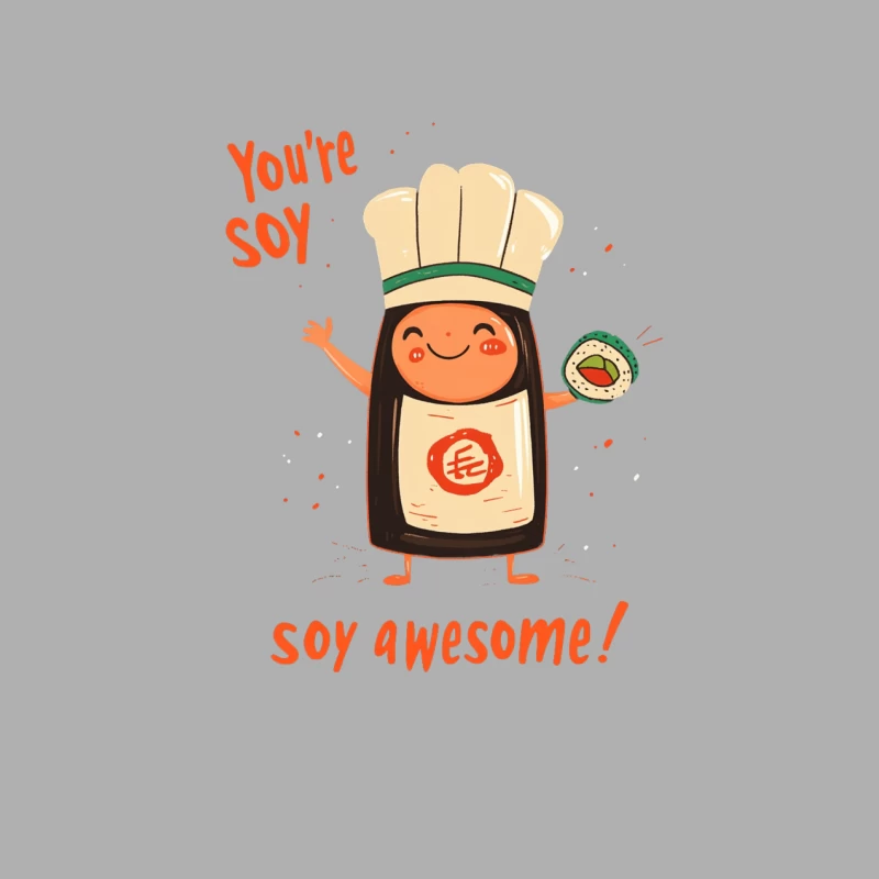 Cute Cartoon Soy Sauce Chef with Sushi Pun Male Tank Top