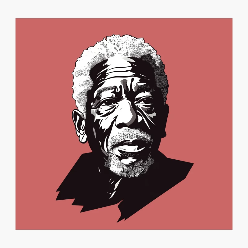 Expressive Black and White Portrait of Iconic Elderly Actor Throw Pillow