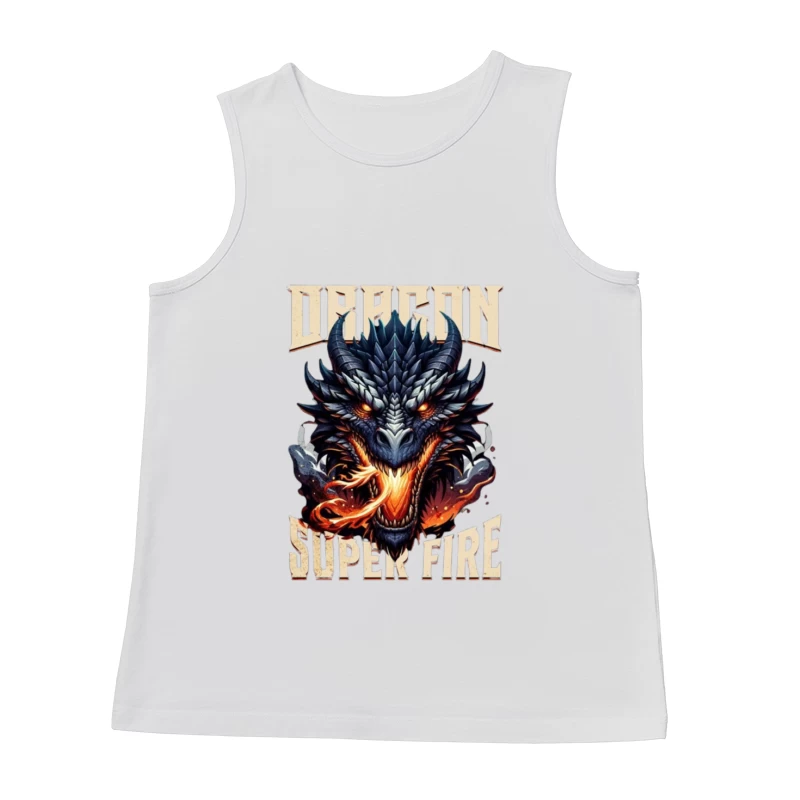 Menacing Dragon Head with Super Fire Flames Male Tank Top