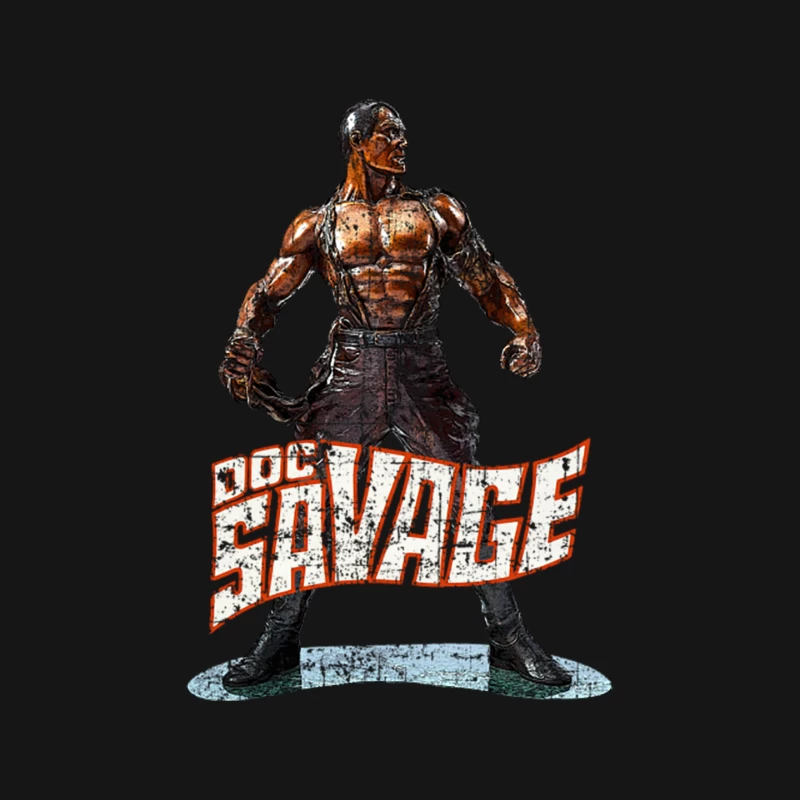 Vintage Doc Savage Pulp Fiction Superhero Illustration Mouse Pad