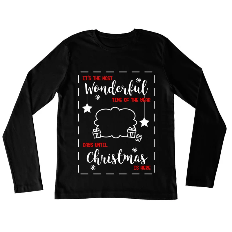 Compte à rebours de Noël joyeux Femme Manches Longues T-Shirt