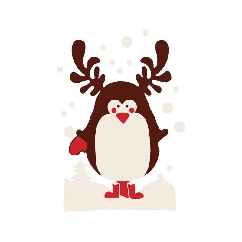 Santa Reindeer Penguin Christmas Tapestry