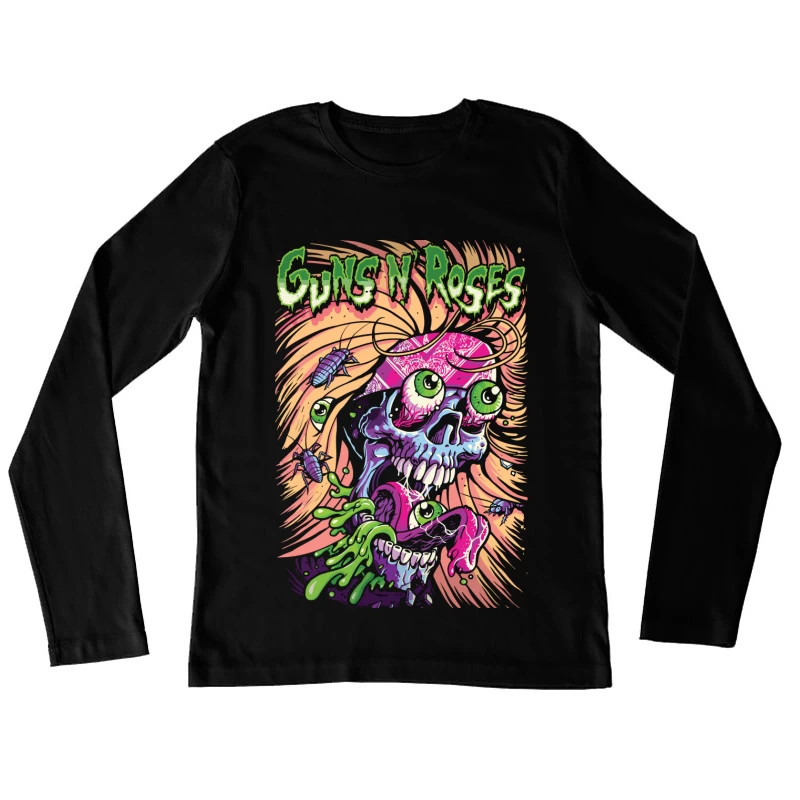 Guns N' Roses Skull Graphic Art Female Long Sleeve T-Shirt