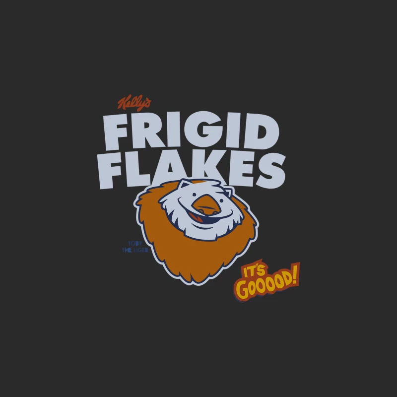 Cartoon Tiger Mascot on Frigid Flakes Cereal Box Design Baseball Cap