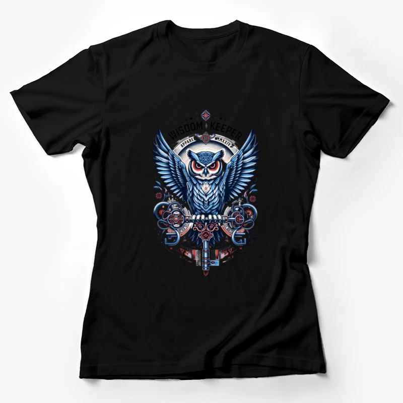Gardien de la Sagesse: Hibou avec Clé Femme T-Shirt