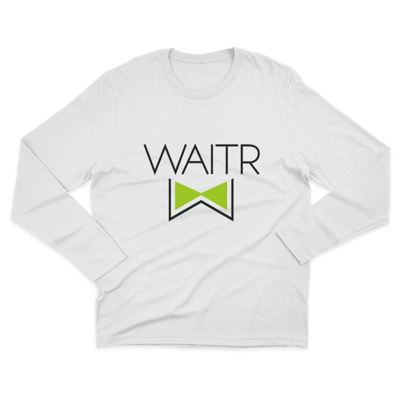 Waitr Food Delivery Service Logo with Green Bowtie Design Male Long Sleeve T-Shirt