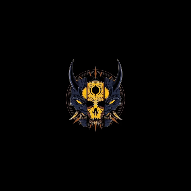 Fantasy Demon Skull Illustration Coffee Mug