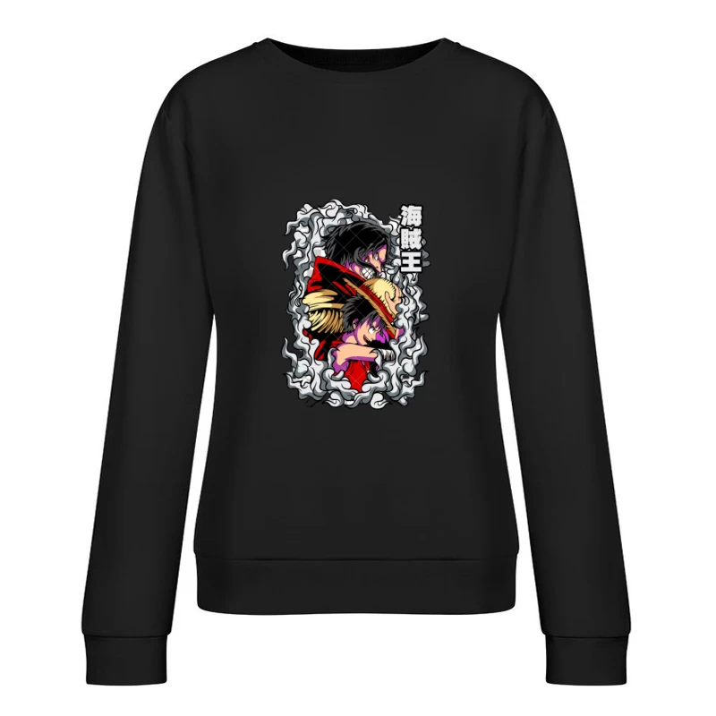 Episches Piratenduo in Aktion Damen Pullover Sweatshirt