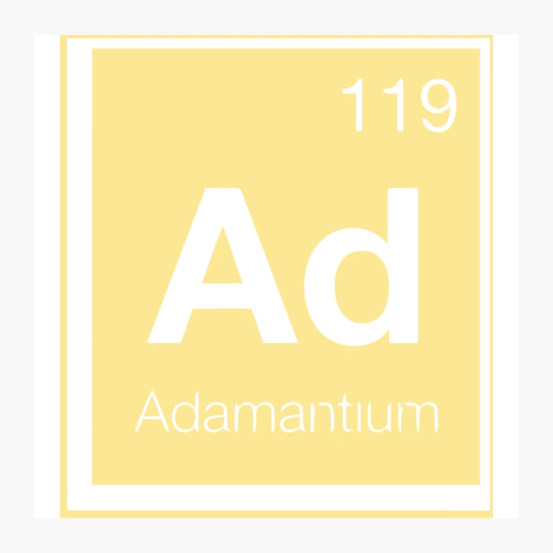 Fictional Chemical Element: Adamantium in Periodic Table Style Pin