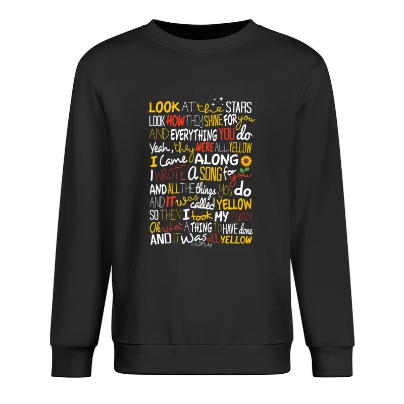 Colplay Lyrics Art Male Pullover Sweatshirt