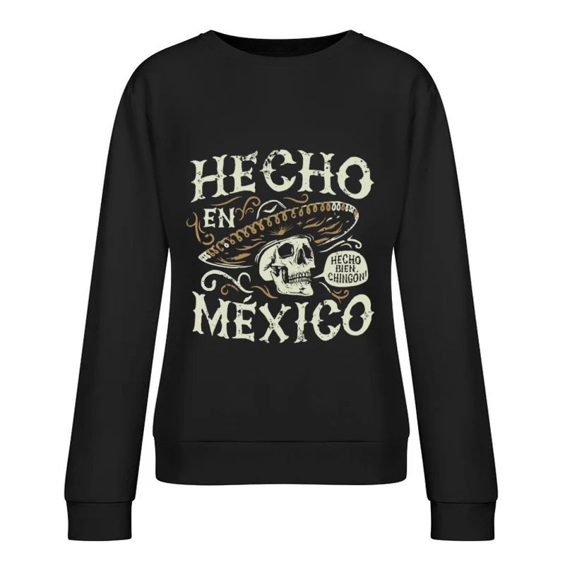 Hecho en México Schädel Design Damen Pullover Sweatshirt