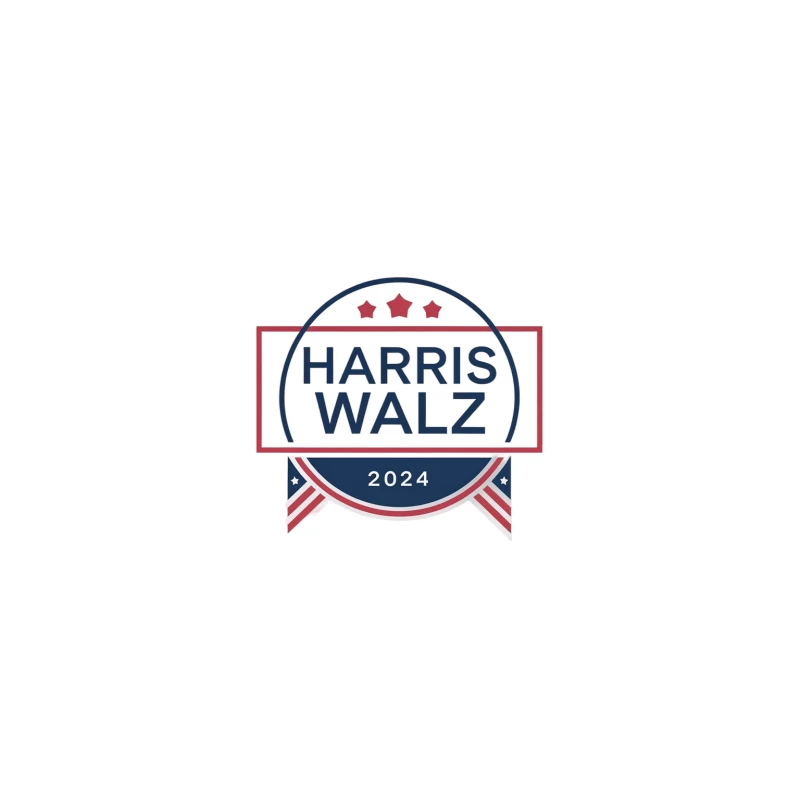 Harris Walz 2024 Presidential Campaign Logo with American Symbolism Tapestry