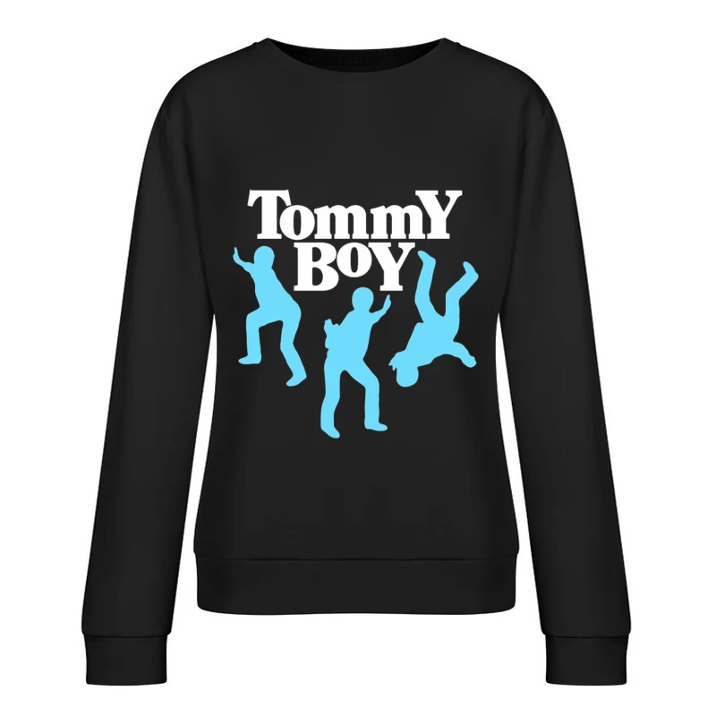 Tommy Boy Logo with Dancing Blue Silhouettes Female Pullover Sweatshirt