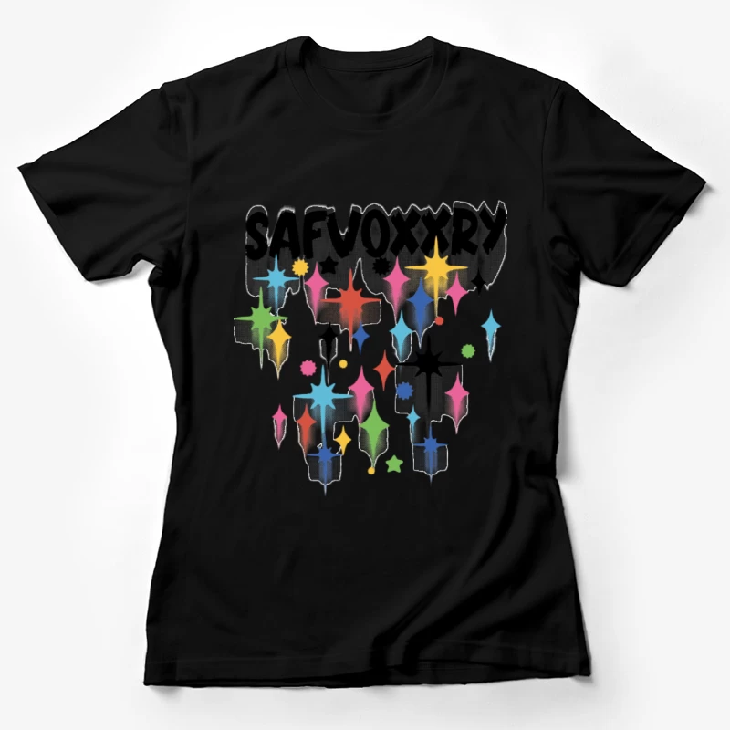 Bunte Sternenmuster Damen T-Shirt