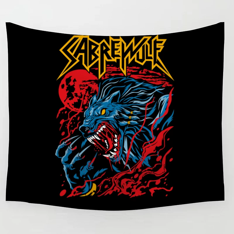 Sabrewulf Graphic Art Illustration Tapestry