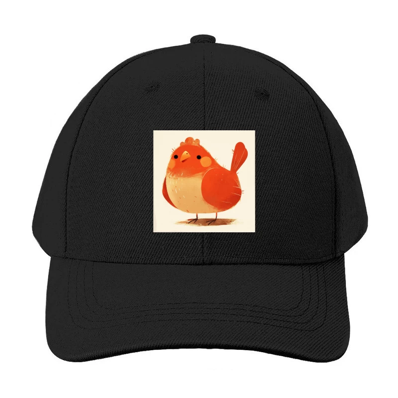 Cute Red Robin Bird Illustration Baseball Cap