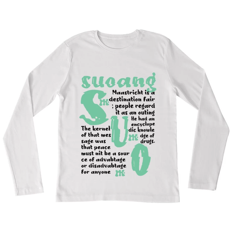 Künstlerische Buchstabenkunst Damen Langarm T-Shirt