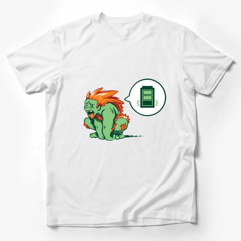 Créature fatiguée avec batterie faible Homme T-Shirt