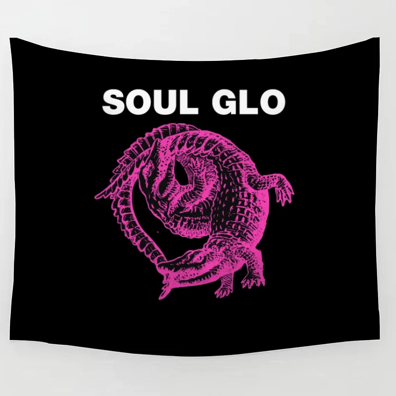 Pink Skeletal Alligator Soul Glo Design Tapestry