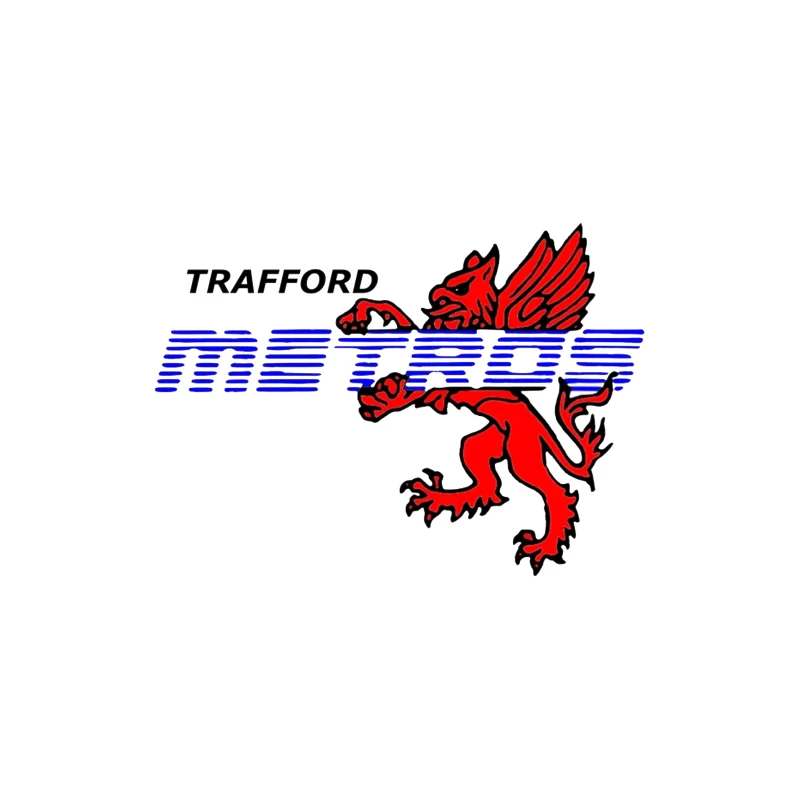 Trafford Metro Transit Logo with Red Heraldic Dragon Tapestry