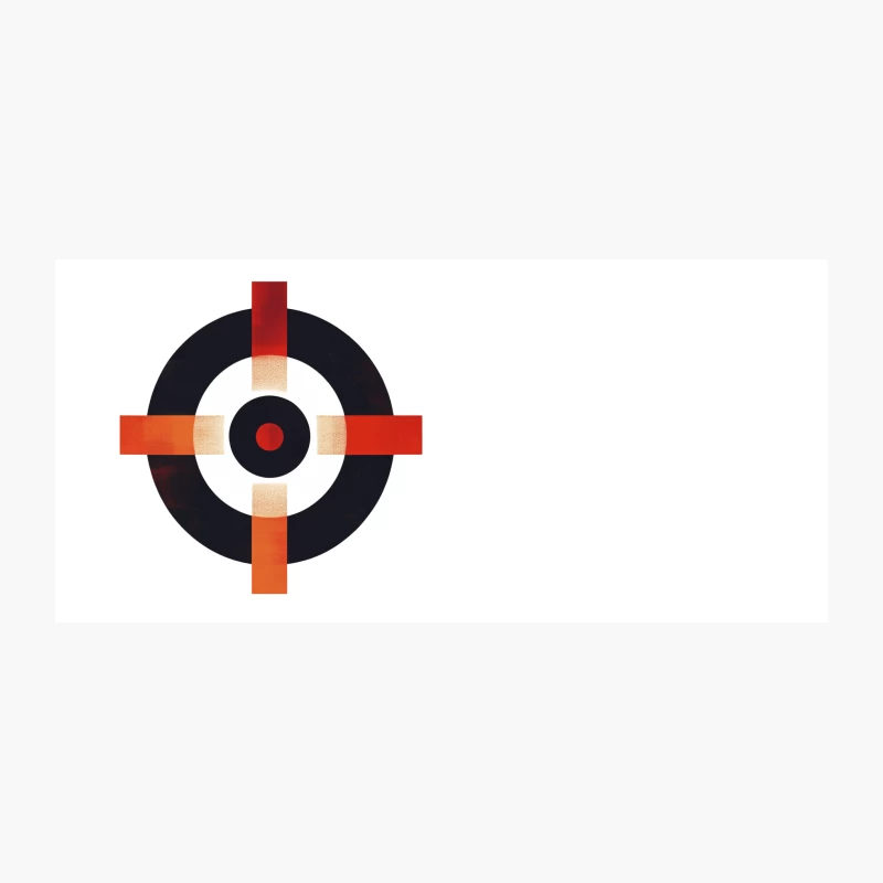 Minimalist Geometric Target: Abstract Red and Black Circular Design Coffee Mug