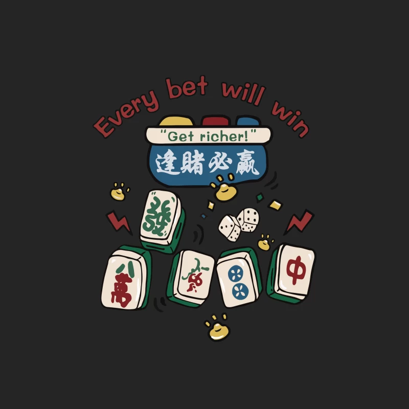 Glücksspiel mit Mahjong-Thema Herren Pullover Sweatshirt